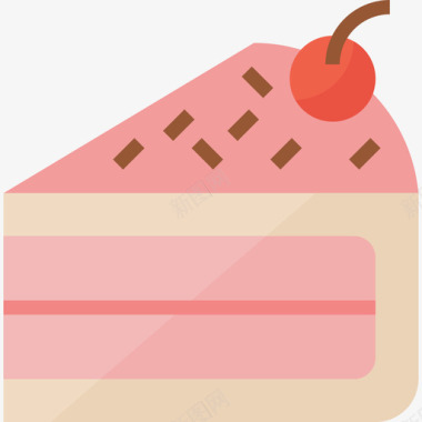 蛋糕片面包房45扁平图标图标