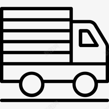 运输卡车物流和交付轻型圆形图标图标