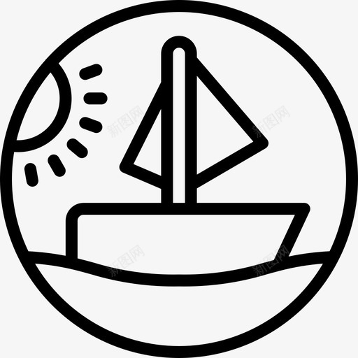 帆船夏季时间5直线型图标svg_新图网 https://ixintu.com 夏季时间5 帆船 直线型
