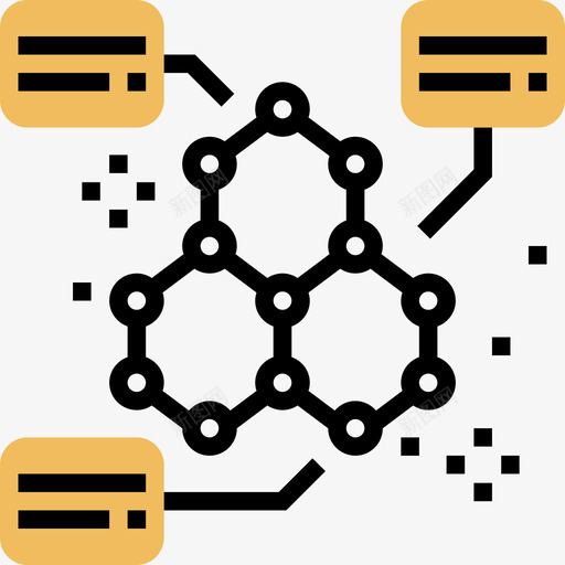 分子生物学6黄影图标svg_新图网 https://ixintu.com 分子生物学6黄影