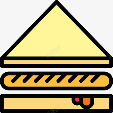 三明治快餐27线性颜色图标图标