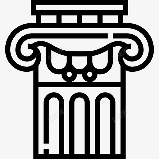 立柱博物馆元素直线图标svg_新图网 https://ixintu.com 博物馆元素 直线 立柱