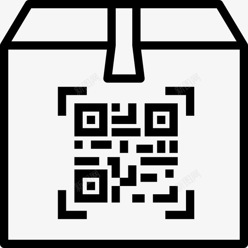 QR购物和电子商务3线性图标svg_新图网 https://ixintu.com QR 线性 购物和电子商务3