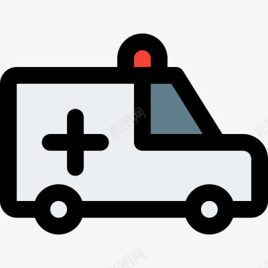 救护车运输47线性颜色图标图标