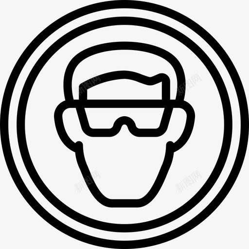 眼镜健康与安全5线性图标svg_新图网 https://ixintu.com 健康与安全5 眼镜 线性