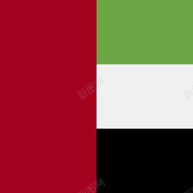 阿拉伯联合酋长国方形国家简单旗帜图标图标