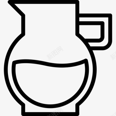 水罐咖啡16直线型图标图标