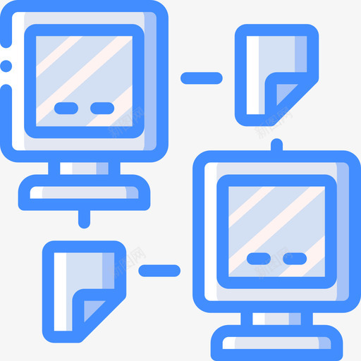 文件共享联网蓝色图标svg_新图网 https://ixintu.com 文件共享 联网 蓝色