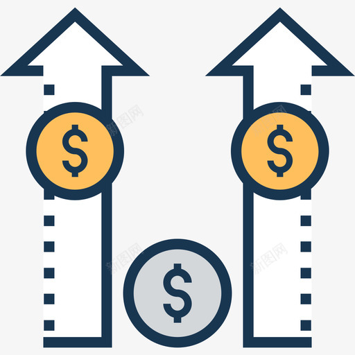 利润金融和银行线性颜色图标svg_新图网 https://ixintu.com 利润 线性颜色 金融和银行