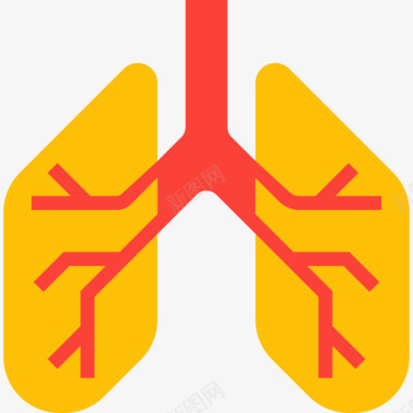 肺医用89扁平图标图标