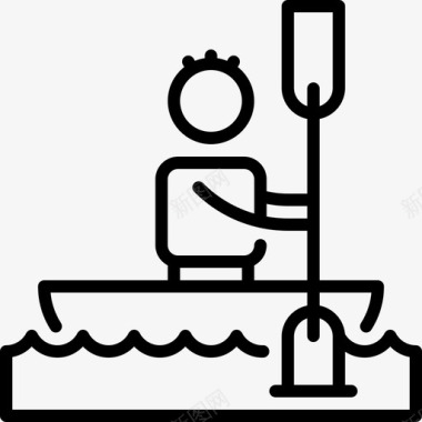 划独木舟冒险28直线型图标图标