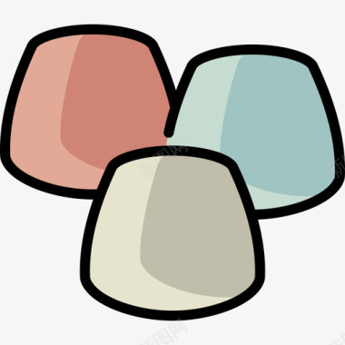 棉花糖食品甜点2线性颜色图标图标