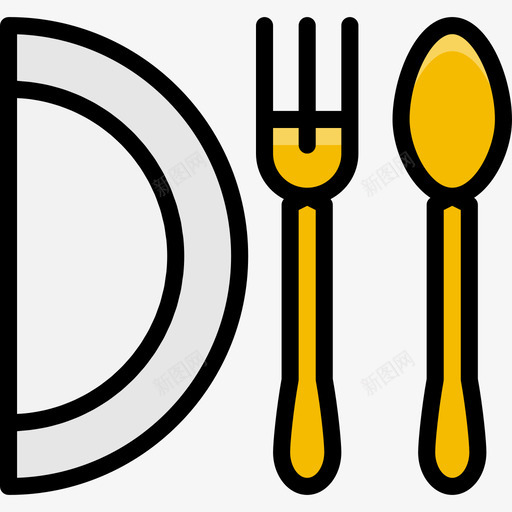餐厅餐厅元素7线性颜色图标svg_新图网 https://ixintu.com 线性颜色 餐厅 餐厅元素7