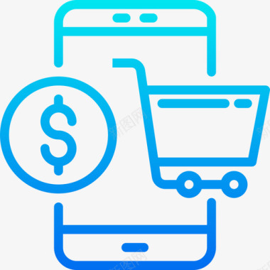 移动购物购物和电子商务4梯度图标图标