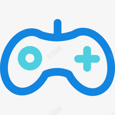 Gamepad技术27线性蓝色图标图标