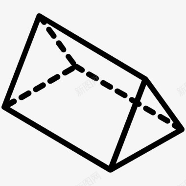 三棱柱二维二维形状图标图标