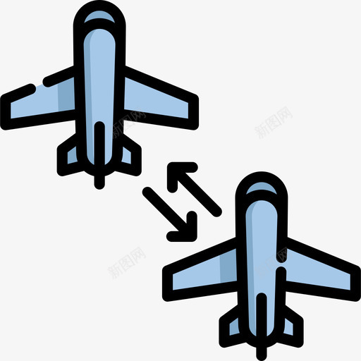 飞机机场29线性颜色图标svg_新图网 https://ixintu.com 机场29 线性颜色 飞机