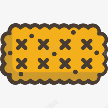 饼干蛋糕和面包店原色图标图标
