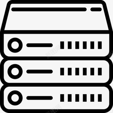 服务器计算机硬件3线性图标图标
