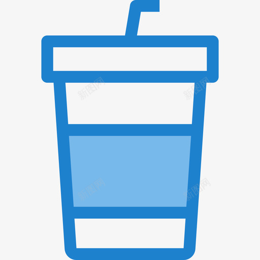 冰咖啡饮料11蓝色图标svg_新图网 https://ixintu.com 冰咖啡 蓝色 饮料11