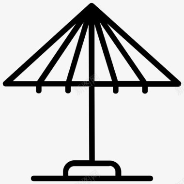 遮阳伞海滩设备海滩伞图标图标