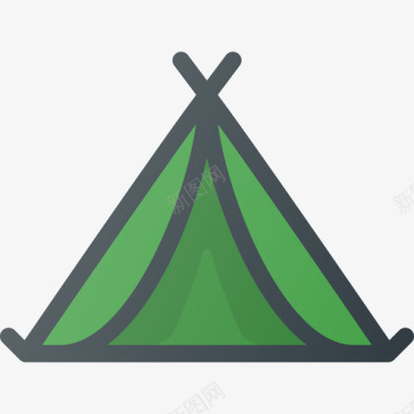 帐篷旅游观光3线条色彩图标图标