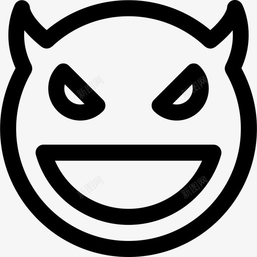 魔鬼表情符号直系图标svg_新图网 https://ixintu.com 直系 表情符号 魔鬼