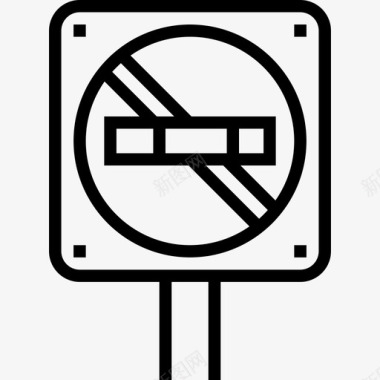 禁止吸烟博物馆元素线性图标图标