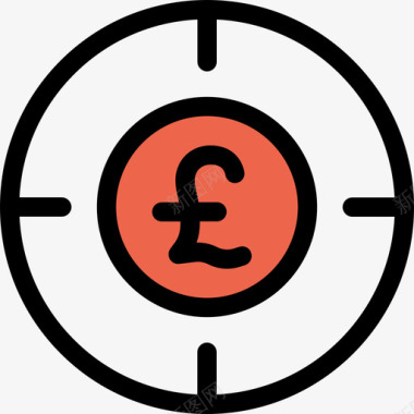 目标银行和金融22线颜色橙色图标图标