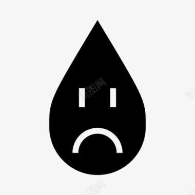 悲伤的水滴皱眉雨图标图标