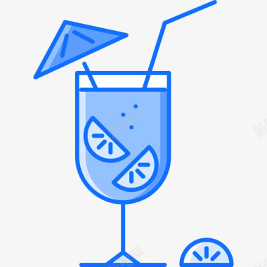 鸡尾酒18号酒吧蓝色图标图标