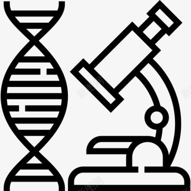 显微镜教育124线性图标图标