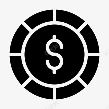 赌场筹码美元符号图标图标