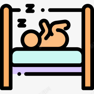 睡眠母性6线性颜色图标图标
