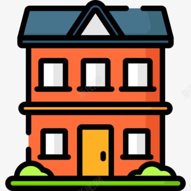 住宅房地产42线性颜色图标图标