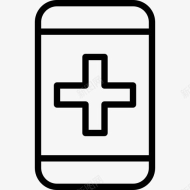 智能手机医疗保健6线性图标图标