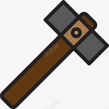 锤击锤木工10线颜色图标图标