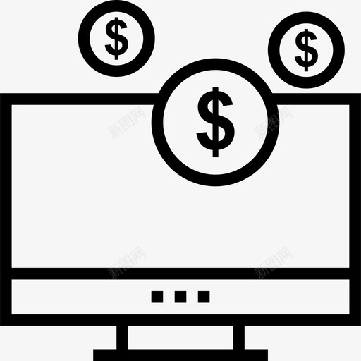 显示器数字营销38线性图标svg_新图网 https://ixintu.com 数字营销38 显示器 线性