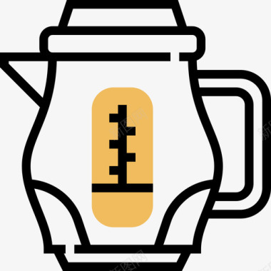 水壶咖啡19黄影图标图标