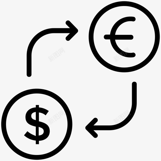 货币兑换现金兑换外汇兑换图标svg_新图网 https://ixintu.com 外汇兑换 现金兑换 货币兑换 金融科技元素行图标