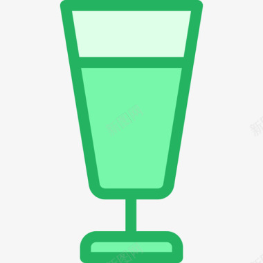 玻璃24号酒吧线形绿色图标图标