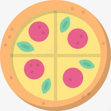披萨生日9扁平图标图标
