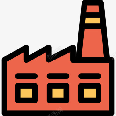 工厂47号楼直线颜色橙色图标图标