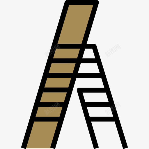 梯子施工工具11线颜色图标svg_新图网 https://ixintu.com 施工工具11 梯子 线颜色