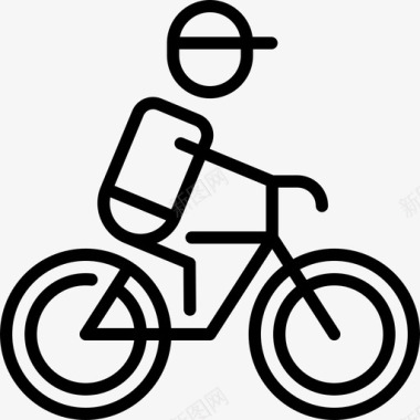 自行车冒险28直线型图标图标