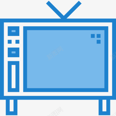 电视家用设备5蓝色图标图标