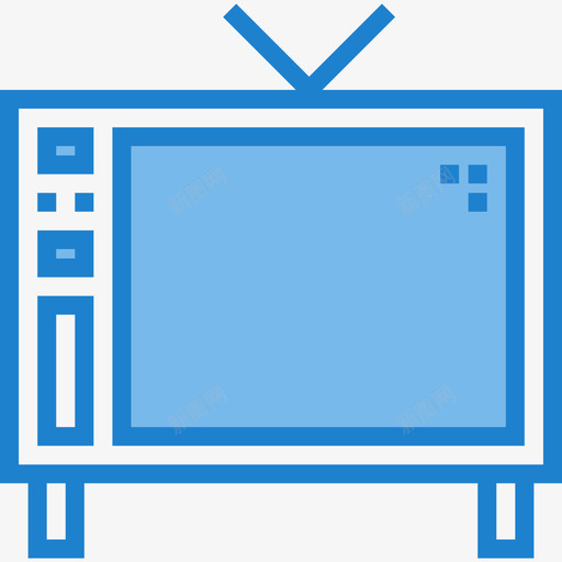 电视家用设备5蓝色图标svg_新图网 https://ixintu.com 家用设备5 电视 蓝色