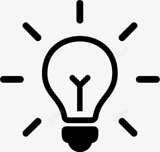 灯创意创新图标svg_新图网 https://ixintu.com 光 创意 创新 灯