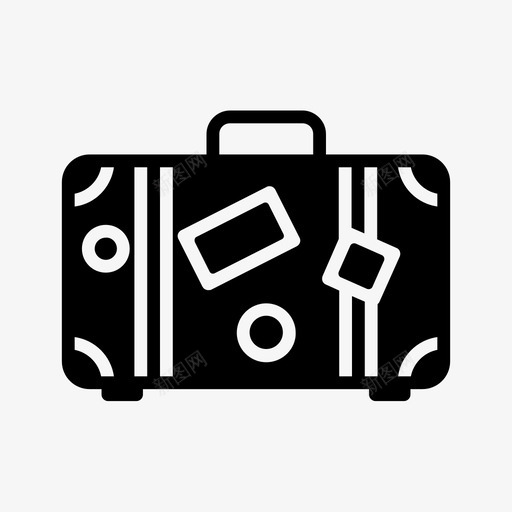 手提箱行李复古图标svg_新图网 https://ixintu.com 复古 复古物品 手提箱 旅行 行李