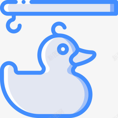 鸭子主题公园蓝色图标图标
